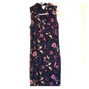 Black Floral Button-up Tank Dress